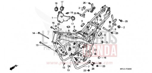 CARROSSERIE DE CHASSIS CB500R de 1994